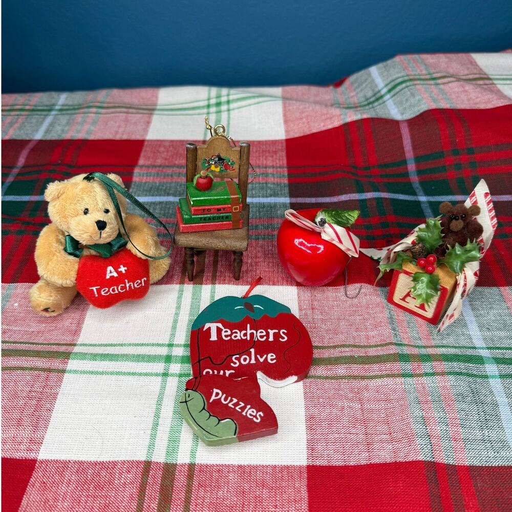 Vintage Ornaments Teacher Educators Ornament Bundle of 5